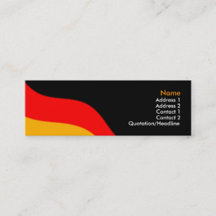 Carte De Visite Mini PlainBlackBusinessBack, GermanFlag, Name, Addre...