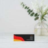 Carte De Visite Mini PlainBlackBusinessBack, GermanFlag, Name, Addre... (Debout devant)