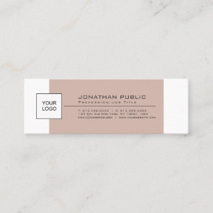 Carte De Visite Mini Plaine simple élégante moderne avec le logo