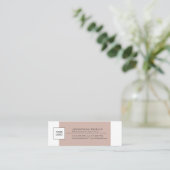 Carte De Visite Mini Plaine simple élégante moderne avec le logo (Debout devant)