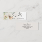 Carte De Visite Mini Planification de l'événement Moderne Boho Floral (Devant / Derrière)