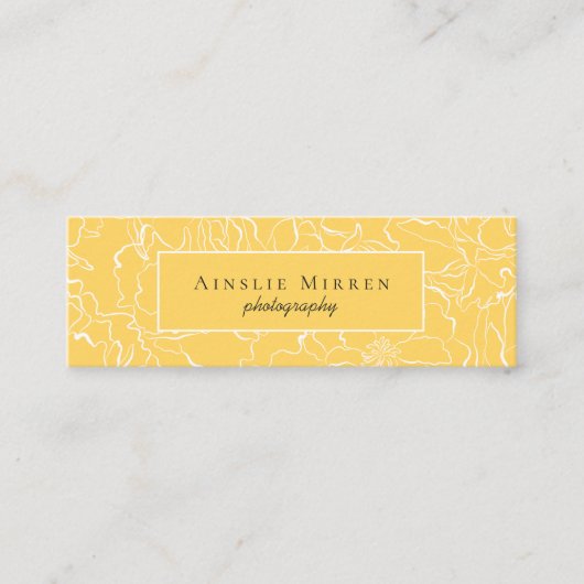 Carte De Visite Mini Plante jaune pâle Simplement florale (Devant)