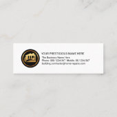 Carte De Visite Mini Plaque de l'entrepreneur moderne et élégant (Dos)