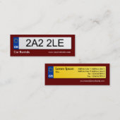 Carte De Visite Mini Plaque numérique britannique - Maroon foncé (Devant / Derrière)