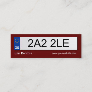 Carte De Visite Mini Plaque numérique britannique - Maroon foncé