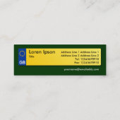 Carte De Visite Mini Plaque numérique britannique - Vert foncé (Dos)