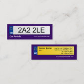 Carte De Visite Mini Plaque numérique britannique - Violet foncé (Devant / Derrière)
