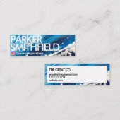 Carte De Visite Mini Plateau de peinture bleu océan (Devant / Derrière)