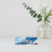 Carte De Visite Mini Plateau de peinture bleu océan (Debout devant)