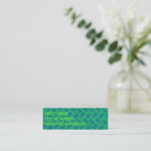 Carte De Visite Mini Plumes de paon bleu avec vert (Debout devant)