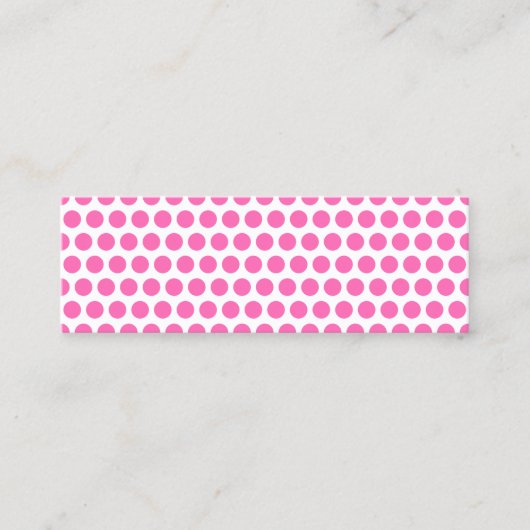 Carte De Visite Mini Points blancs et rose vif (Devant)