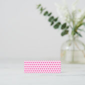 Carte De Visite Mini Points blancs et rose vif (Debout devant)