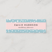 Carte De Visite Mini Points Dalmatiens Bleus, Points Dalmatiens, Impres (Devant)