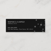 Carte De Visite Mini Points de confetti argent moderne et élégant (Dos)