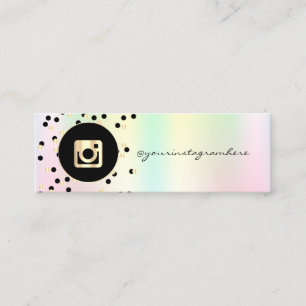 Carte De Visite Mini Points, Holographique Iridescente Instagram Social