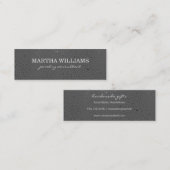 Carte De Visite Mini Points métalliques gris Motif (Devant / Derrière)