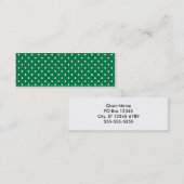 Carte De Visite Mini Points verts et blancs (Devant / Derrière)