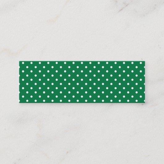Carte De Visite Mini Points verts et blancs (Devant)