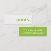Carte De Visite Mini poires. (Devant / Derrière)
