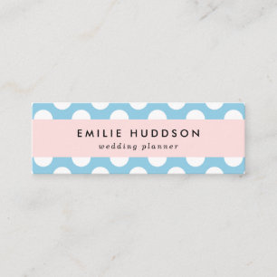 Carte De Visite Mini Pois Bleus, Motif Pointe Polka, Points, Pointe