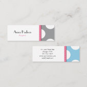 Carte De Visite Mini Pois bleus, Pois gris, Motif pointillé (Devant / Derrière)