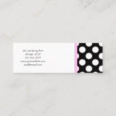 Carte De Visite Mini Pois noirs et blancs, Motif Polka (Dos)