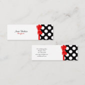 Carte De Visite Mini Pois noirs et blancs, Motif Polka (Devant / Derrière)