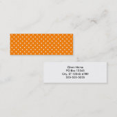 Carte De Visite Mini Pois orange et blanc (Devant / Derrière)