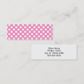 Carte De Visite Mini Pois roses et blancs (Devant / Derrière)