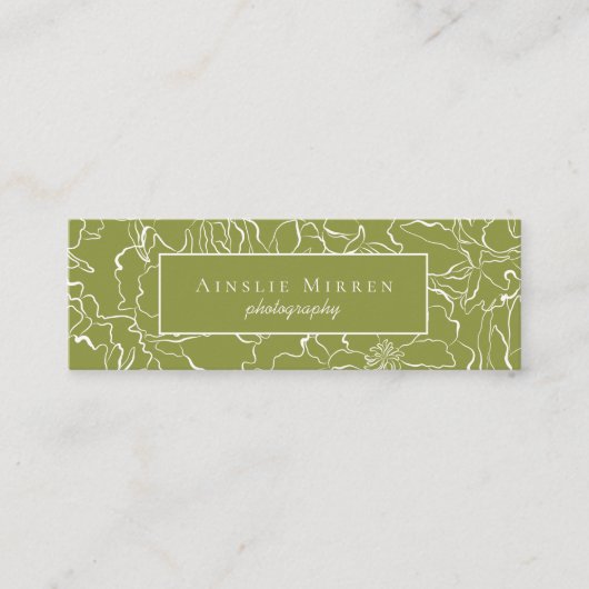 Carte De Visite Mini Poivre Vert Simplement Floral (Devant)