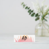 Carte De Visite Mini Police moderne avec couleur brossé Monogramme (Debout devant)