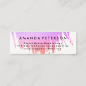 Carte De Visite Mini Police moderne avec couleur brossé Monogramme (Dos)