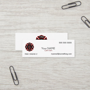 Carte De Visite Mini Pompier blanc