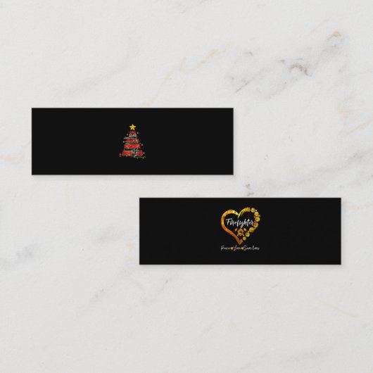 Carte De Visite Mini Pompier Camion Arbre de Noël Hommes Femmes (Devant / Derrière)