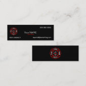 Carte De Visite Mini Pompier noir (Devant / Derrière)