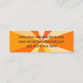 Carte De Visite Mini Pop Art Modern 60s Funky Geometry Rays in Orange (Dos)