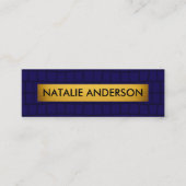 Carte De Visite Mini Premium Crocodile Texture Navy Blue & Gold (Devant)