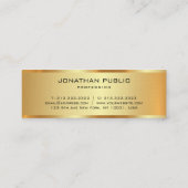 Carte De Visite Mini Premium Linen Faux Gold Modèle Monogramme initial (Dos)
