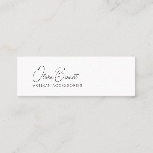 Carte De Visite Mini Présentoir à boucles d'oreilles à cœur en script (Devant)