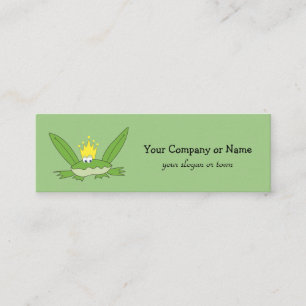 Carte De Visite Mini Prince Grenouille Dessin Animé Drôle Vert