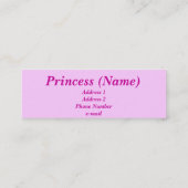 Carte De Visite Mini Princesse Coach Profile Card (Dos)