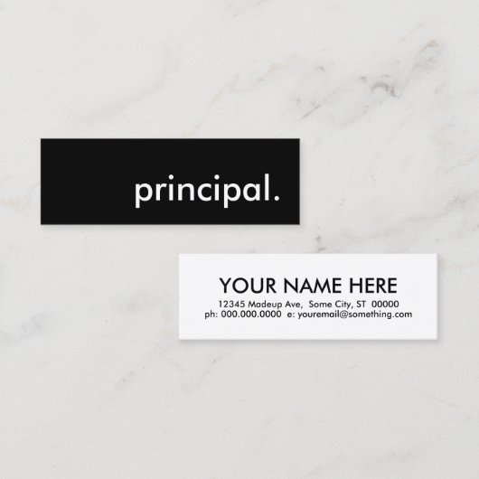 Carte De Visite Mini principal. (Devant / Derrière)