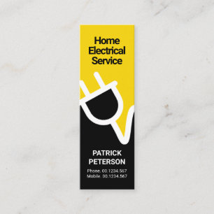Carte De Visite Mini Prise électrique jaune vif
