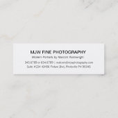 Carte De Visite Mini Pro photographe moderne de portrait (Dos)