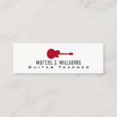 Carte De Visite Mini professeur de guitare musicale prof white (Devant)