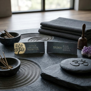 Carte De Visite Mini Professeur de méditation de studio de yoga Arbre n