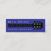 Carte De Visite Mini Professeur de Musique Moderne Bleu Cool (Devant)