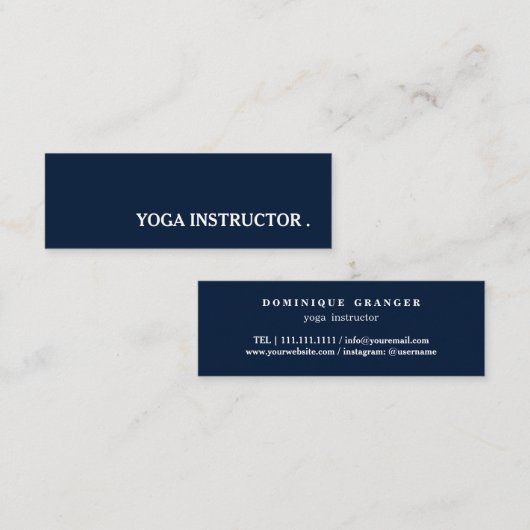 Carte De Visite Mini Professeur de Yoga (Devant / Derrière)