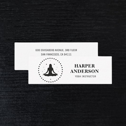 Carte De Visite Mini Professeur de Yoga tendance Logo professionnel Bus