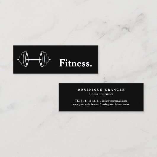 Carte De Visite Mini Professeur d'enseignant de yoga de forme physique (Devant / Derrière)